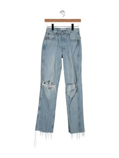 Pre-owned Re/done High-rise Straight Leg Jeans In Blue