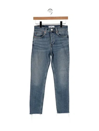 Pre-owned Re/done High-rise Straight Leg Jeans In Blue