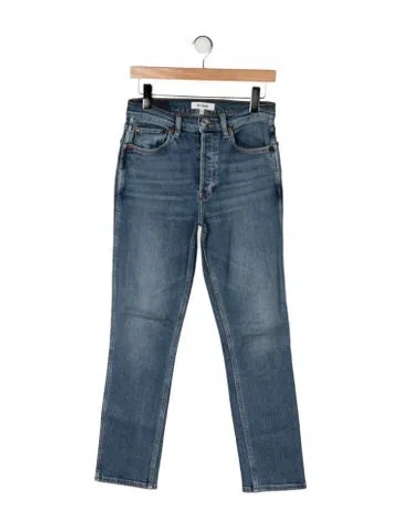 Pre-owned Re/done High-rise Straight Leg Jeans In Blue