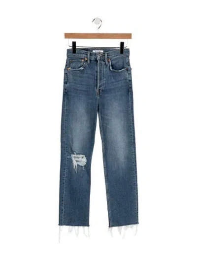 Pre-owned Re/done High-rise Straight Leg Jeans In Blue