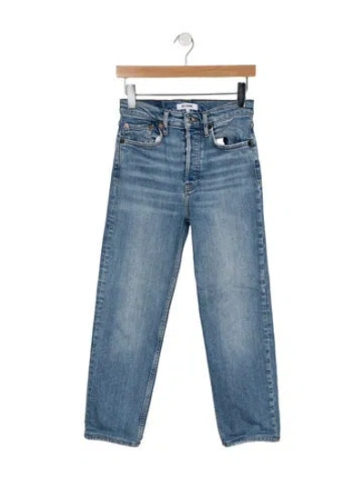 Pre-owned Re/done High-rise Straight Leg Jeans In Blue