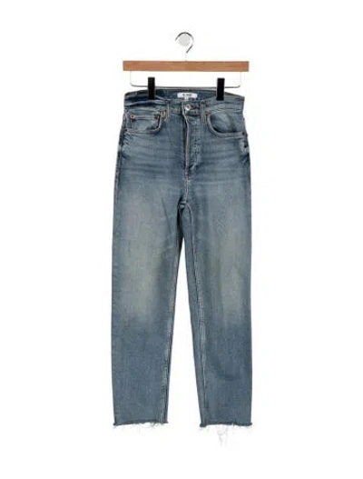 Pre-owned Re/done High-rise Straight Leg Jeans In Blue