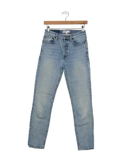 Pre-owned Re/done High-rise Straight Leg Jeans In Blue