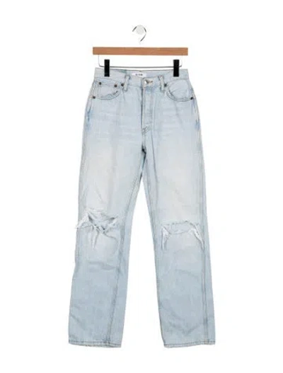 Pre-owned Re/done High-rise Straight Leg Jeans In Blue