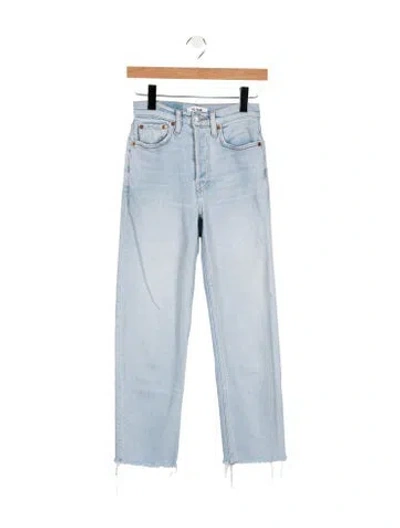 Pre-owned Re/done High-rise Straight Leg Jeans In Blue