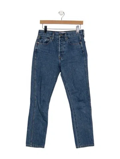 Pre-owned Re/done High-rise Straight Leg Jeans In Blue