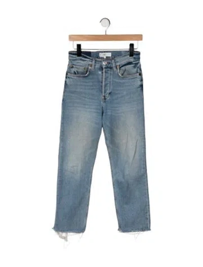 Pre-owned Re/done High-rise Straight Leg Jeans In Blue