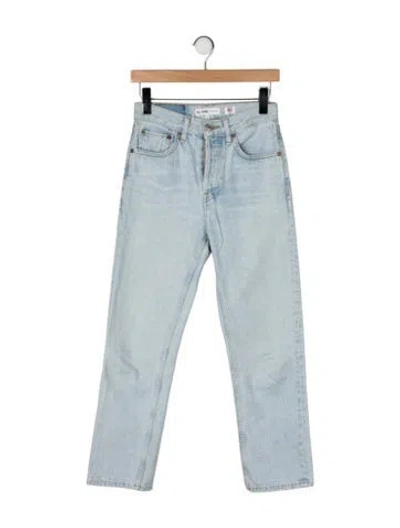 Pre-owned Re/done High-rise Straight Leg Jeans In Blue