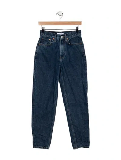 Pre-owned Re/done High-rise Straight Leg Jeans In Blue