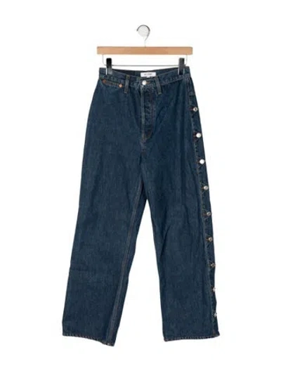 Pre-owned Re/done High-rise Straight Leg Jeans In Blue
