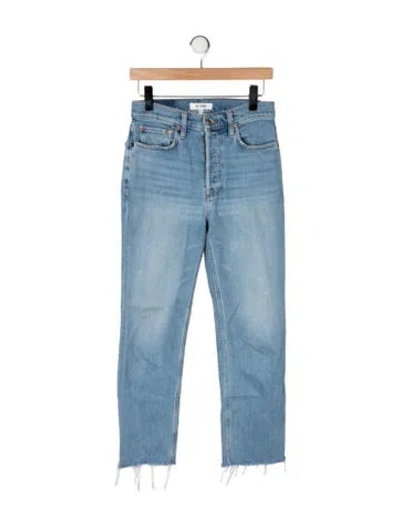 Pre-owned Re/done High-rise Straight Leg Jeans In Blue