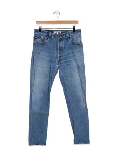 Pre-owned Re/done High-rise Straight Leg Jeans In Blue