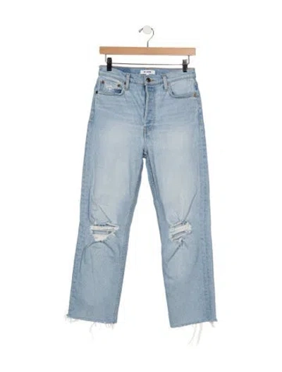Pre-owned Re/done High-rise Straight Leg Jeans In Blue