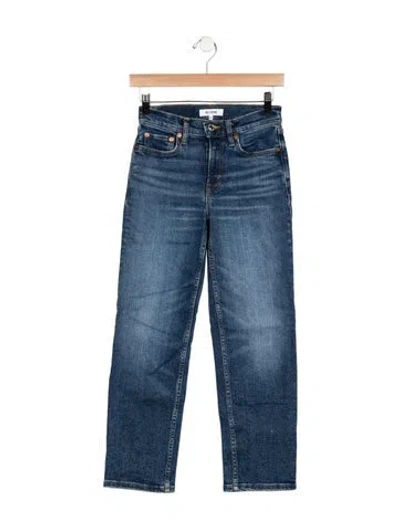 Pre-owned Re/done High-rise Straight Leg Jeans In Blue