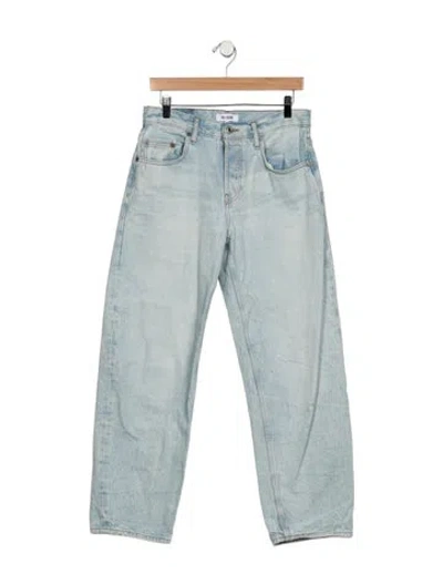 Pre-owned Re/done High-rise Straight Leg Jeans In Blue