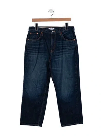 Pre-owned Re/done High-rise Straight Leg Jeans In Blue