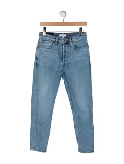 Pre-owned Re/done High-rise Straight Leg Jeans In Blue