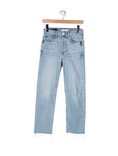 Pre-owned Re/done High-rise Straight Leg Jeans In Blue