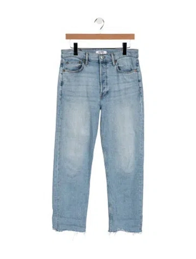 Pre-owned Re/done High-rise Straight Leg Jeans In Blue