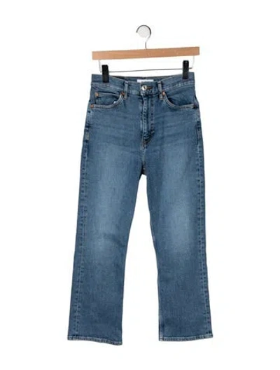 Pre-owned Re/done High-rise Straight Leg Jeans In Blue