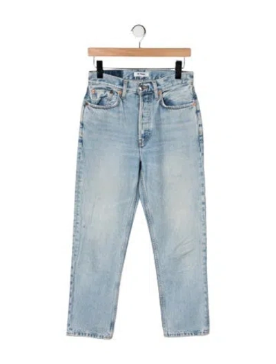 Pre-owned Re/done High-rise Straight Leg Jeans In Blue