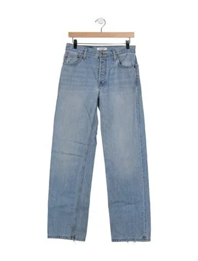 Pre-owned Re/done High-rise Straight Leg Jeans In Blue