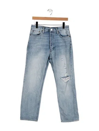 Pre-owned Re/done High-rise Straight Leg Jeans In Blue