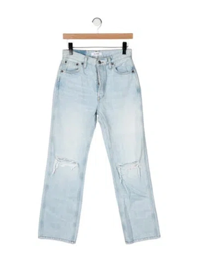 Pre-owned Re/done High-rise Straight Leg Jeans In Blue