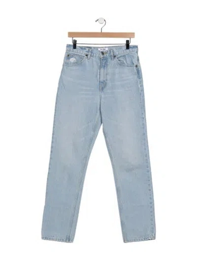 Pre-owned Re/done High-rise Straight Leg Jeans In Blue