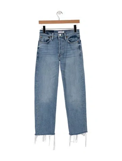 Pre-owned Re/done High-rise Straight Leg Jeans In Blue