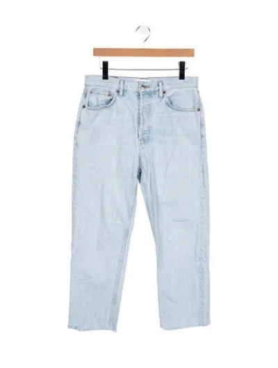Pre-owned Re/done High-rise Straight Leg Jeans In Blue
