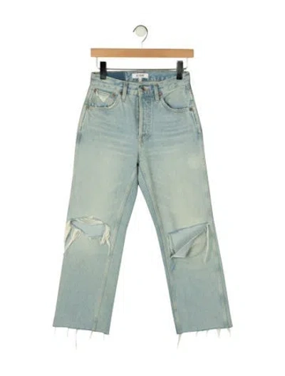Pre-owned Re/done High-rise Straight Leg Jeans In Blue