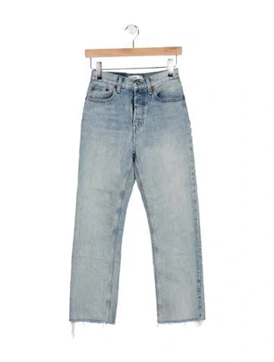 Pre-owned Re/done High-rise Straight Leg Jeans In Blue