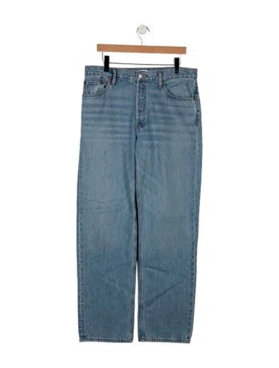 Pre-owned Re/done High-rise Straight Leg Jeans In Blue