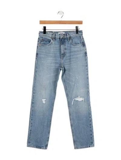 Pre-owned Re/done High-rise Straight Leg Jeans In Blue