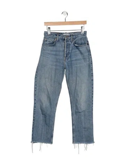 Pre-owned Re/done High-rise Straight Leg Jeans In Blue