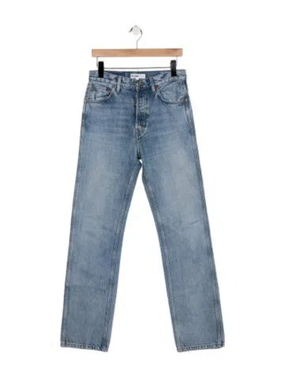 Pre-owned Re/done High-rise Straight Leg Jeans In Blue