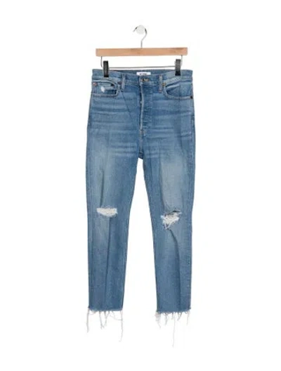 Pre-owned Re/done High-rise Straight Leg Jeans In Blue