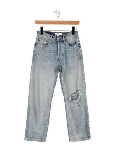 Pre-owned Re/done High-rise Straight Leg Jeans In Blue