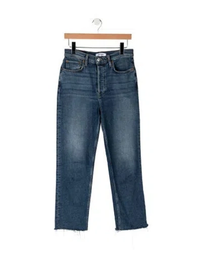 Pre-owned Re/done High-rise Straight Leg Jeans In Blue