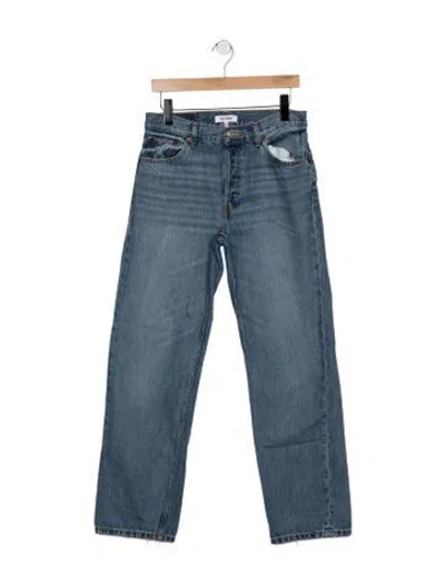 Pre-owned Re/done High-rise Straight Leg Jeans In Blue