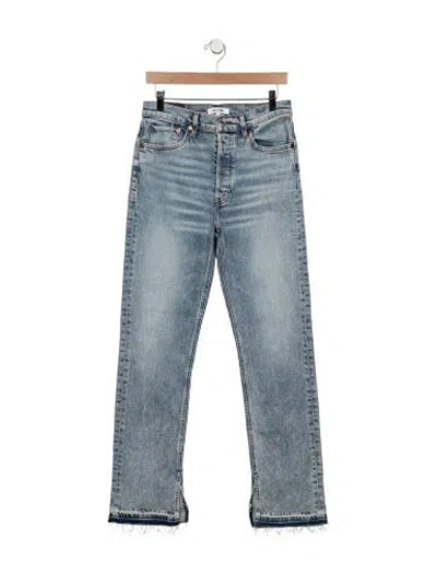 Pre-owned Re/done High-rise Straight Leg Jeans In Blue