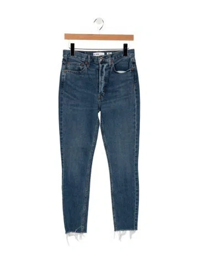 Pre-owned Re/done High-rise Straight Leg Jeans In Blue