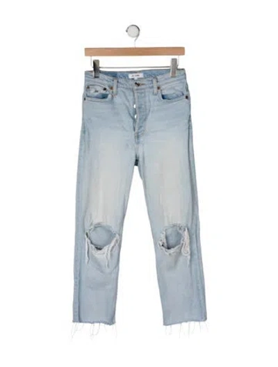 Pre-owned Re/done High-rise Straight Leg Jeans In Blue