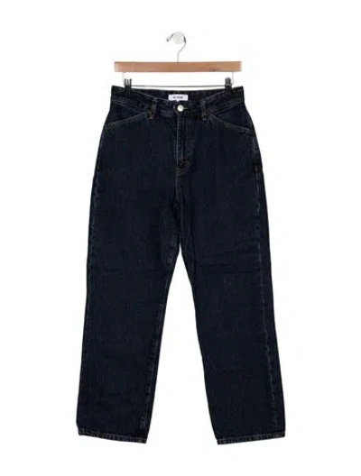 Pre-owned Re/done High-rise Straight Leg Jeans In Blue