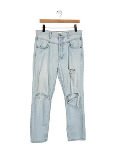 Pre-owned Re/done High-rise Straight Leg Jeans In Blue