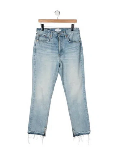 Pre-owned Re/done High-rise Straight Leg Jeans In Blue