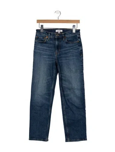 Pre-owned Re/done High-rise Straight Leg Jeans In Blue