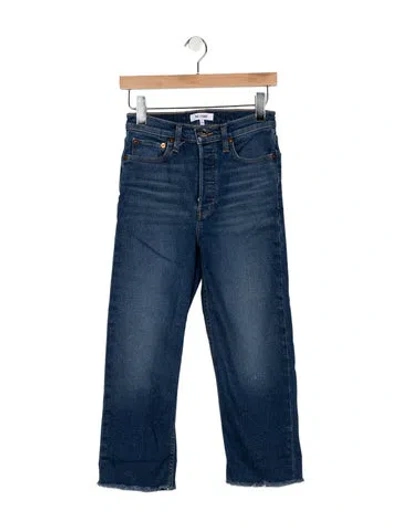 Pre-owned Re/done High-rise Straight Leg Jeans In Blue