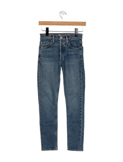 Pre-owned Re/done High-rise Straight Leg Jeans In Blue